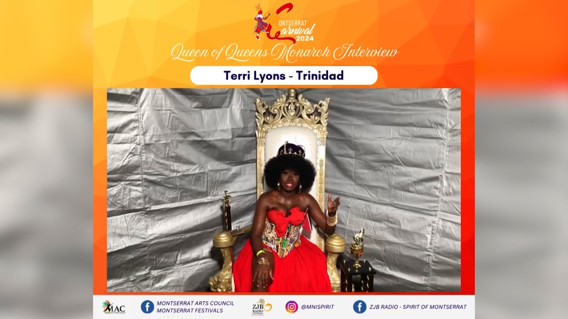Terri Lyons Crowned Montserrat Carnival’s Queen Of Queens Monarch