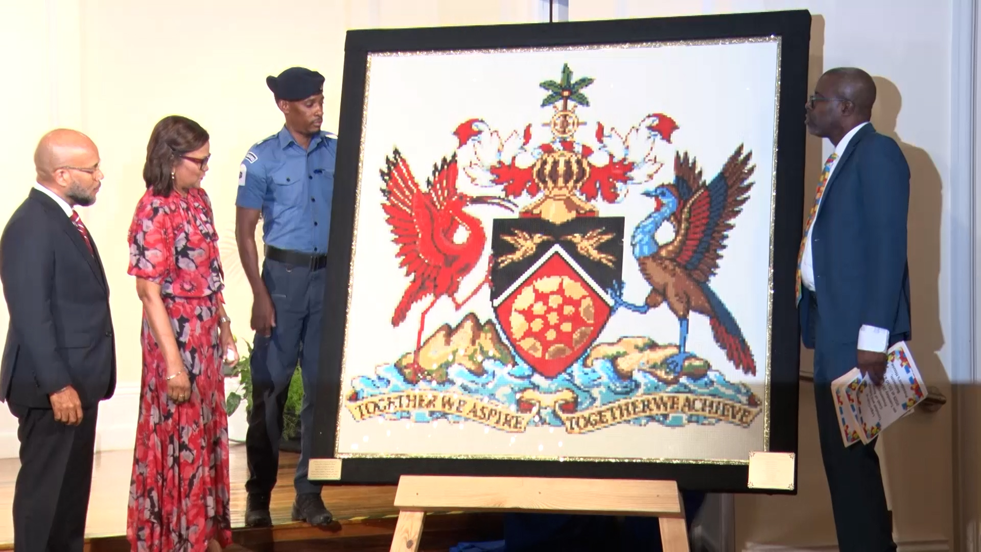 President Kangaloo Receives Lego Coat Of Arms Celebrating National Pride