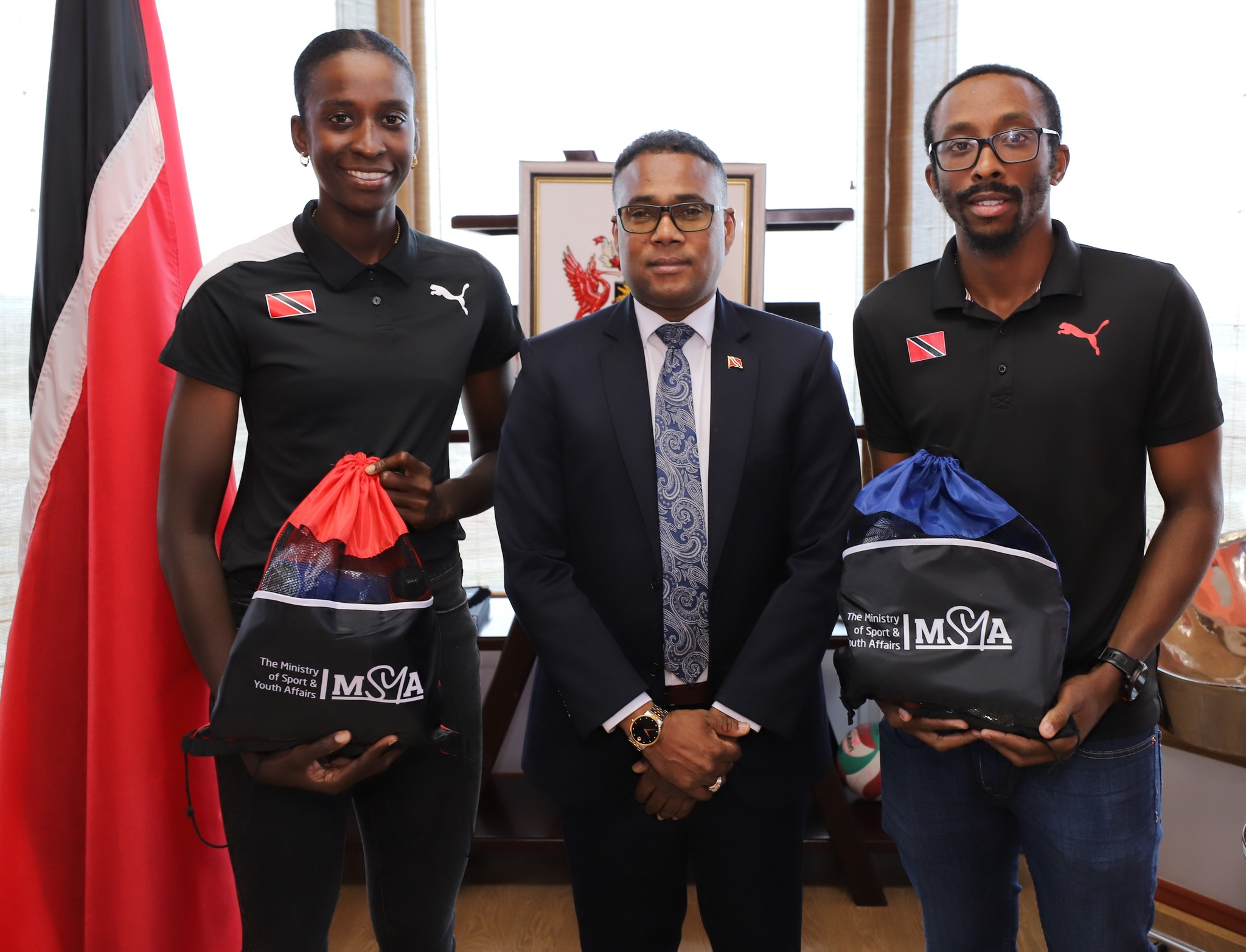 Sport Minister Meets Cyclists Teniel And Akil Campbell Ahead Of Pan Am Track Championships