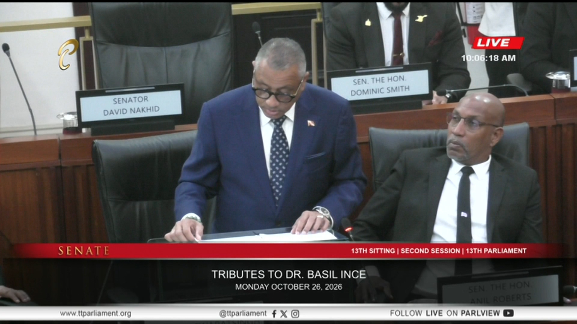 Senate Pays Tribute To Former Politician Dr Basil Ince